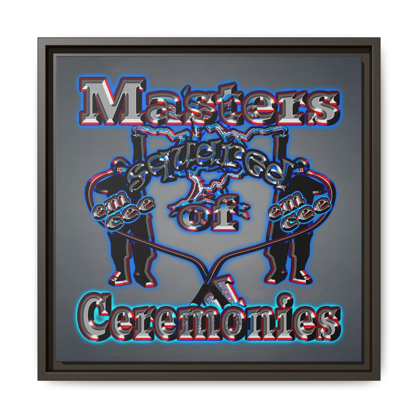 em cee squared - framed canvas art (grey-light grey)