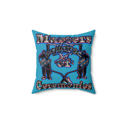 em cee squared - Faux Suede Square Pillow - (turquoise)