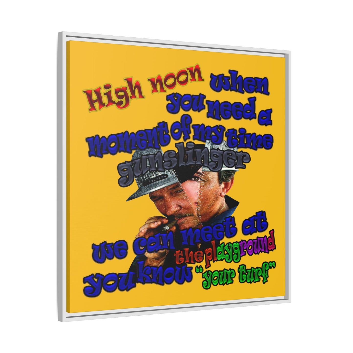 high noon - framed canvas art (yellow)