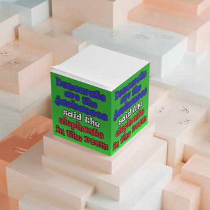 donkeys and elephants - note cube (logo green)