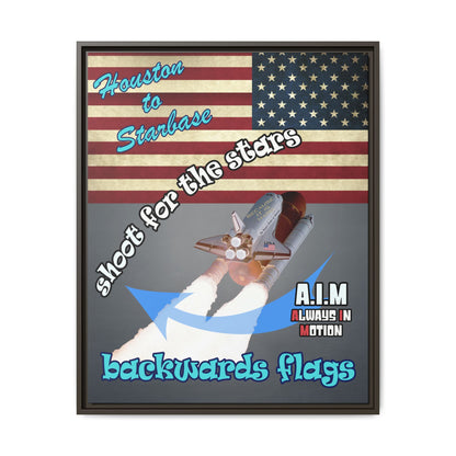 shoot for the stars - framed canvas art (grey-light grey)