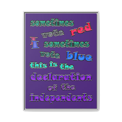 declaration of the independents - framed canvas art (purple)