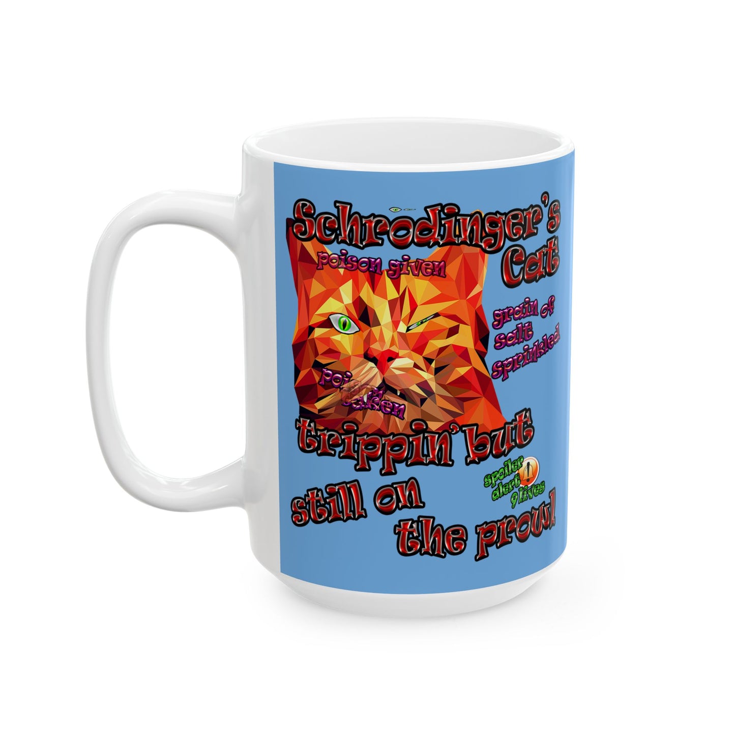 schrodinger's cat - White Mug (light blue)