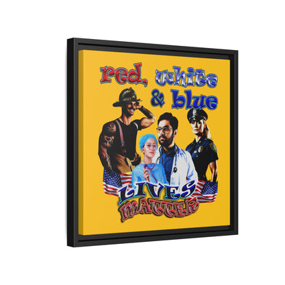 rw&b lives matter - framed canvas art (yellow)