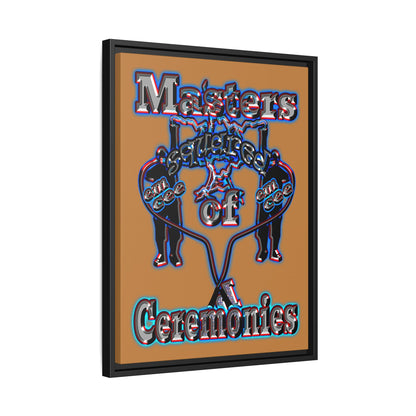 em cee squared - framed canvas art (light brown)