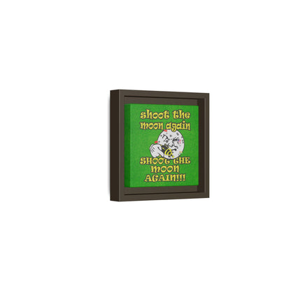 shoot the moon again - framed canvas art (green turf)