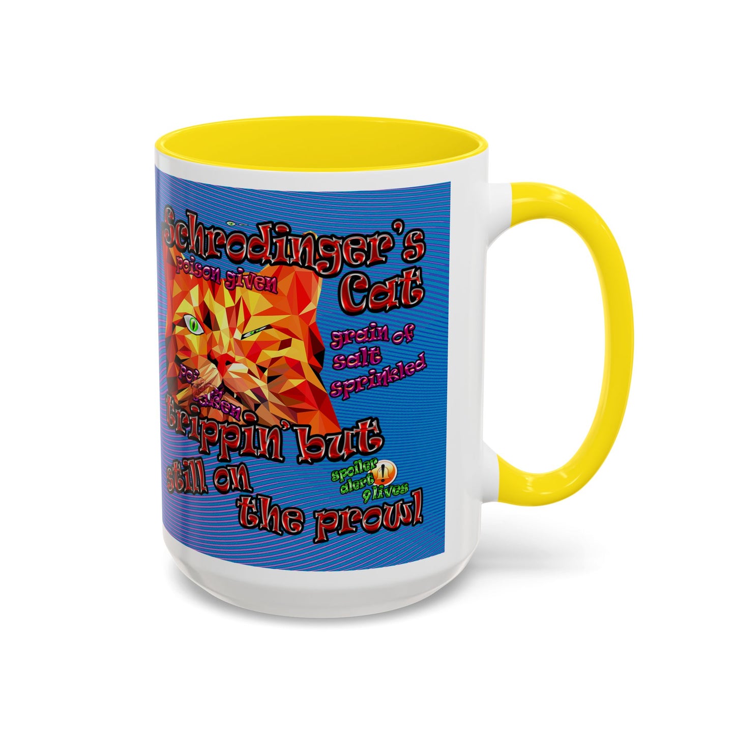 schrodinger's cat - Accent Mug (light blue-purple wave)