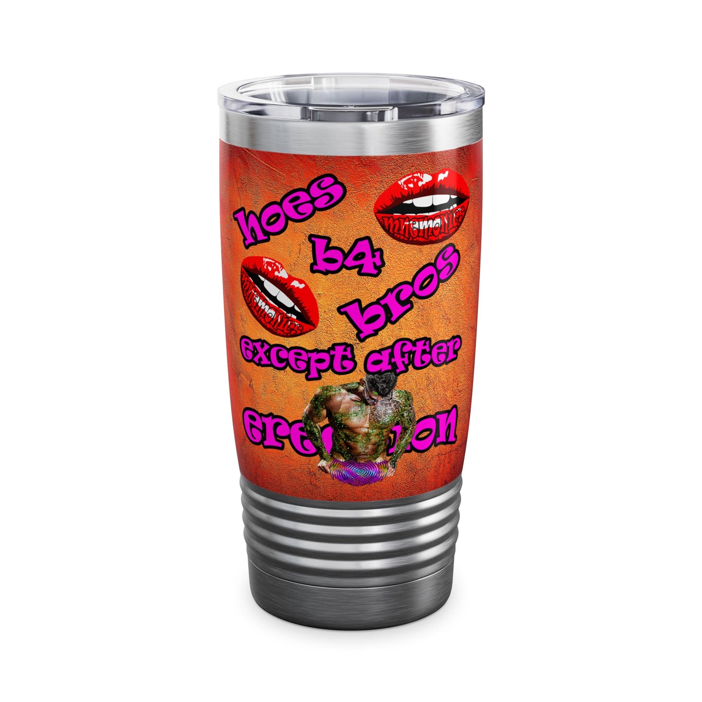 hoes b4 bros - Ringneck Tumbler, 20oz (burnt orange)