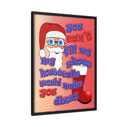 santa's shoes - framed canvas art (yellow-orange wave)