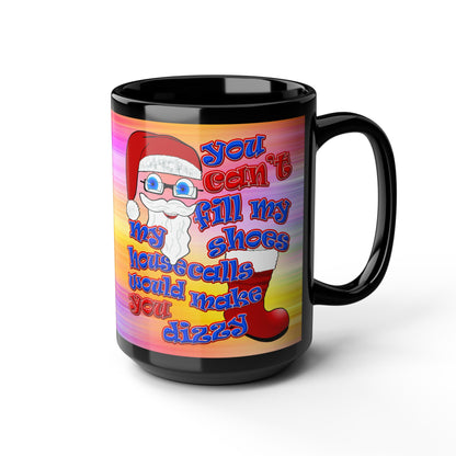 santa's shoes - Black Mug (color blur)