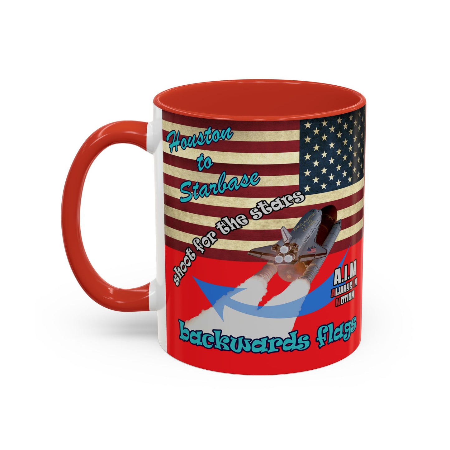 shoot for the stars - Accent Mug (red)
