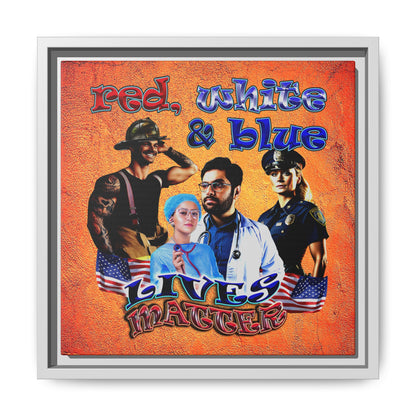 rw&b lives matter - framed canvas art (burnt orange)