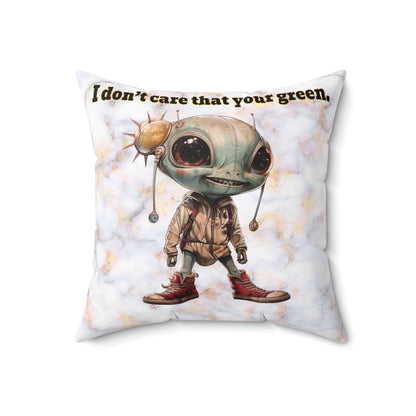 I don't care that your grey - Spun Polyester Square Pillow - (white marble)