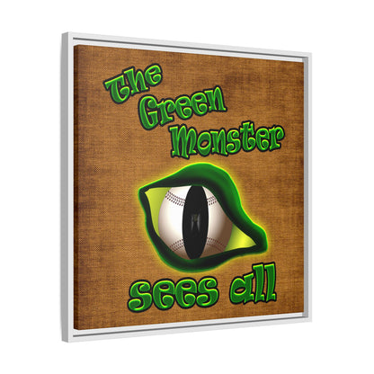 green monster - framed canvas art (brown papyrus)