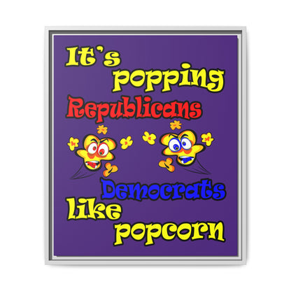 popping like popcorn - framed canvas art (purple)