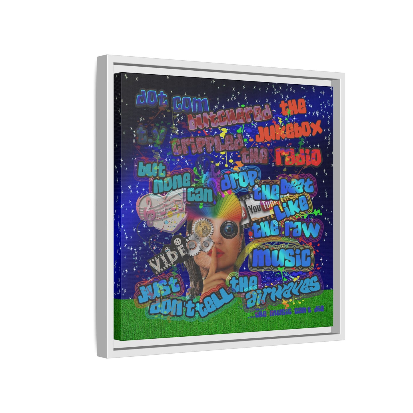 drop the beat - framed canvas art ('snoops' background)