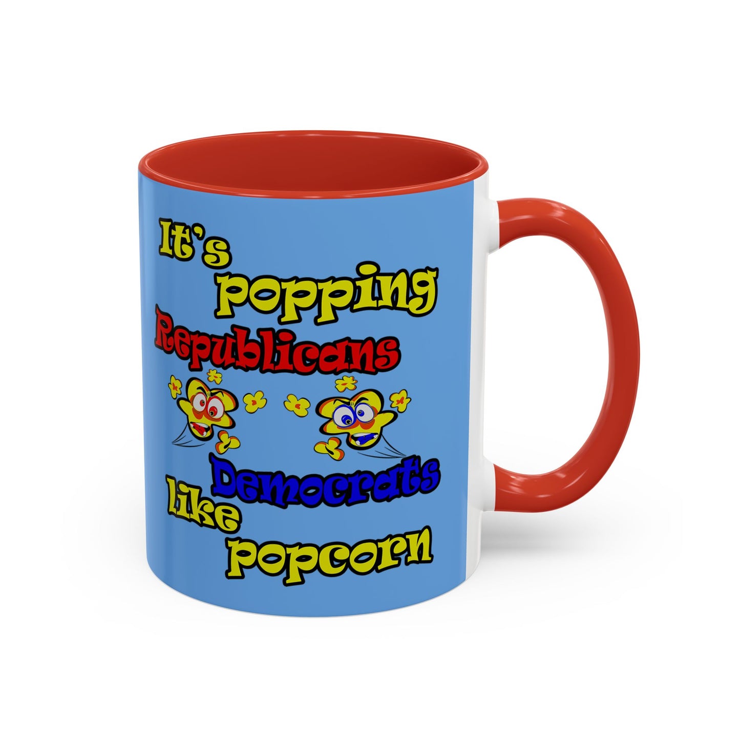 popping like popcorn - Accent Mug (light blue)