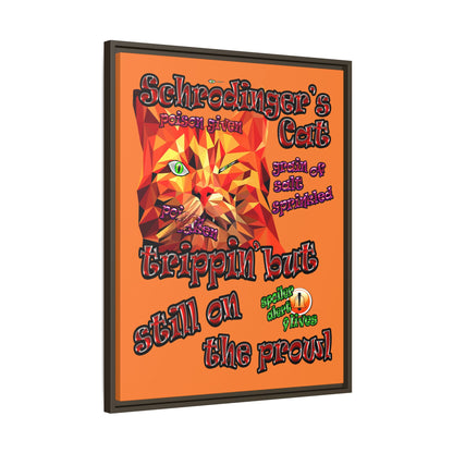 schrodinger's cat - framed canvas art (crusta)