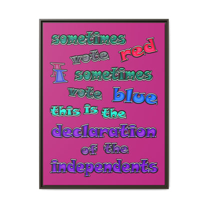 declaration of the independents - framed canvas art (pink)