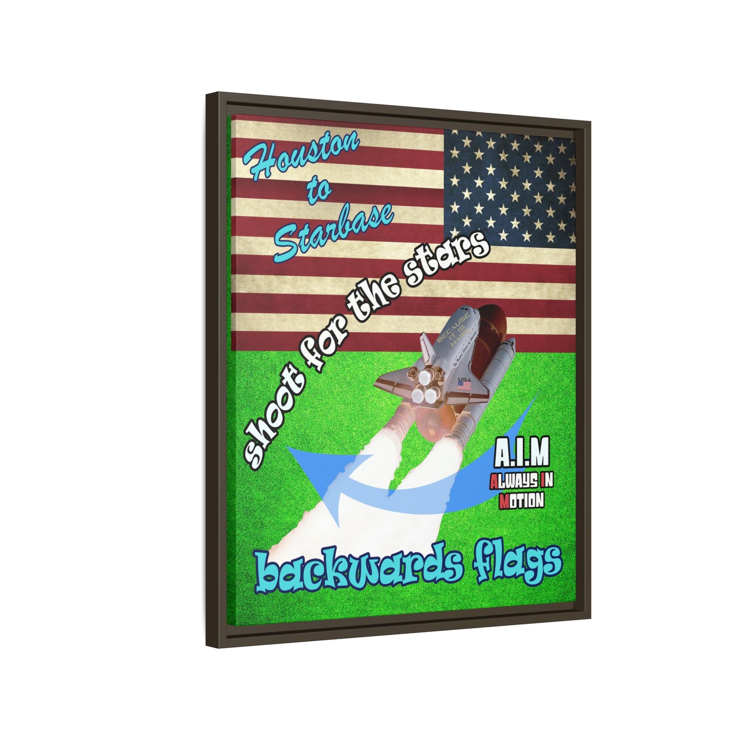 shoot for the stars - framed canvas art (green turf)