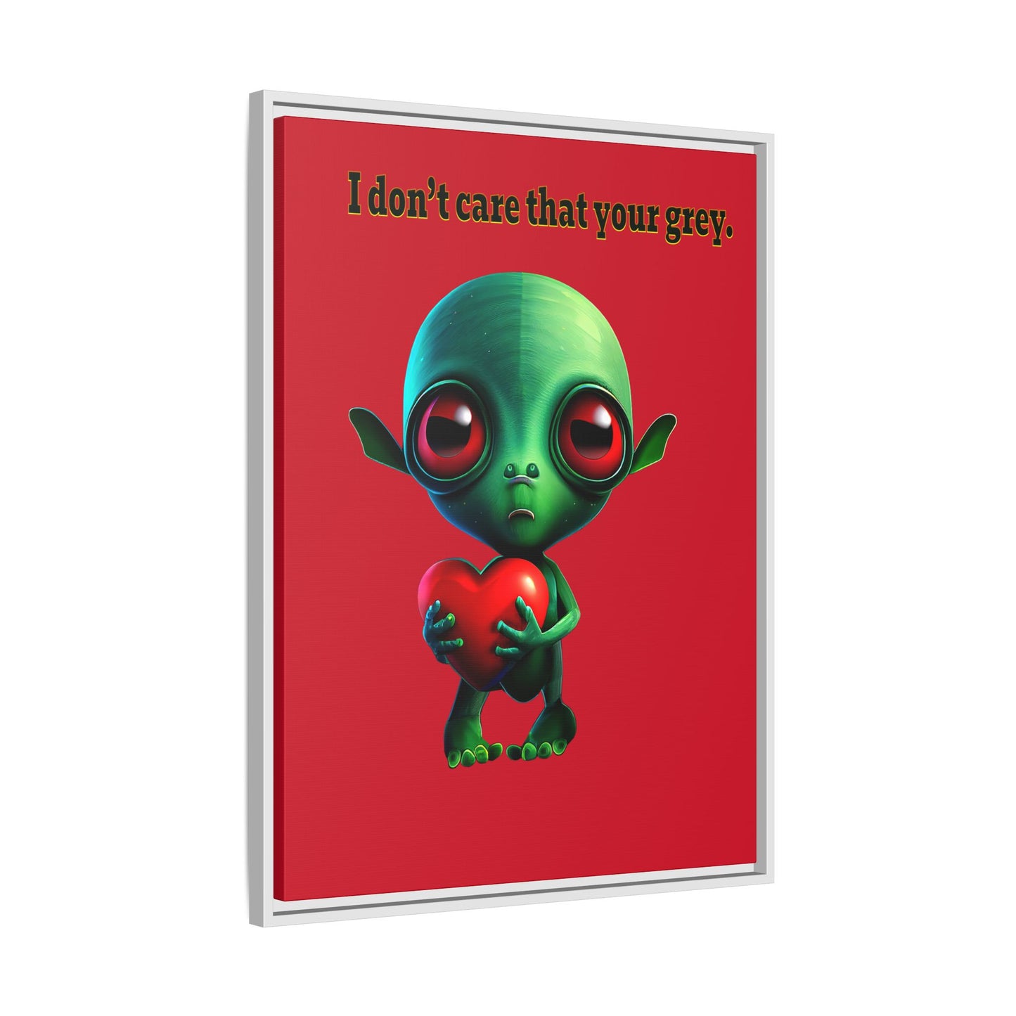 I don't care that your grey - framed canvas art (dark red)