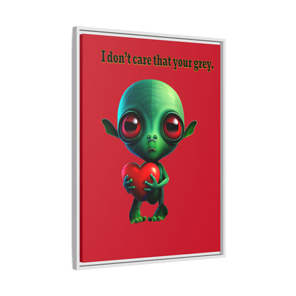 I don't care that your grey - framed canvas art (dark red)