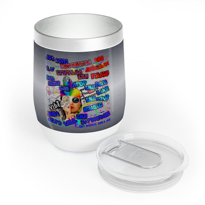 drop the beat - Chill Wine Tumbler  (brushed nickel)