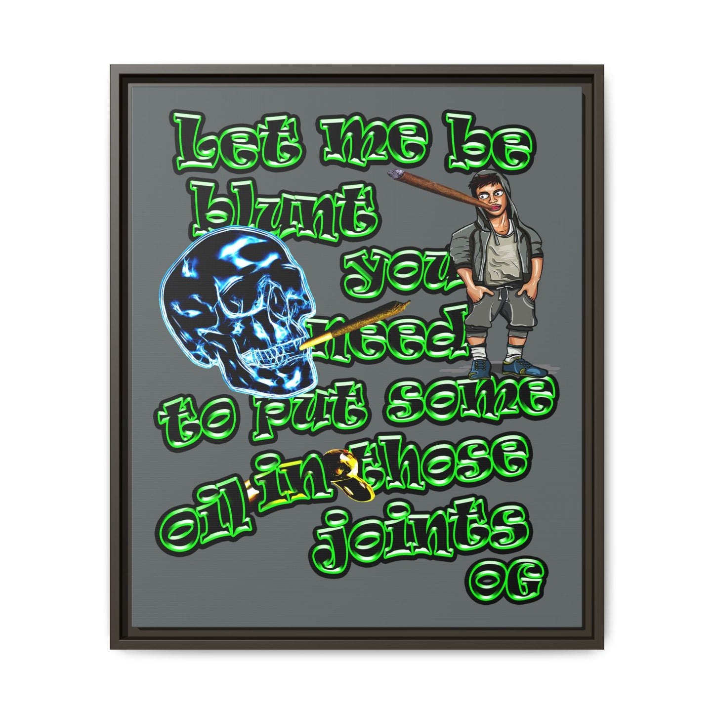 og - framed canvas art (dark grey)