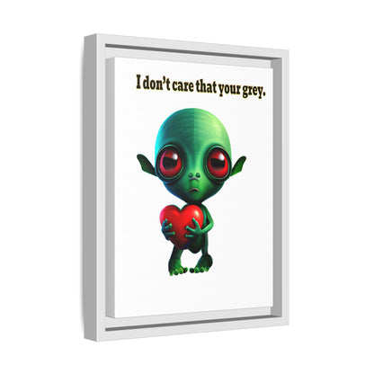 I don't care that your grey - framed canvas art (white)