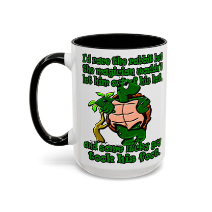 turtle race - Accent Mug (white)