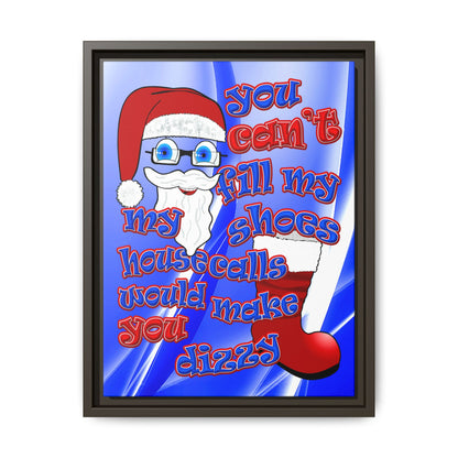 santa's shoes - framed canvas art (blue-white wave)