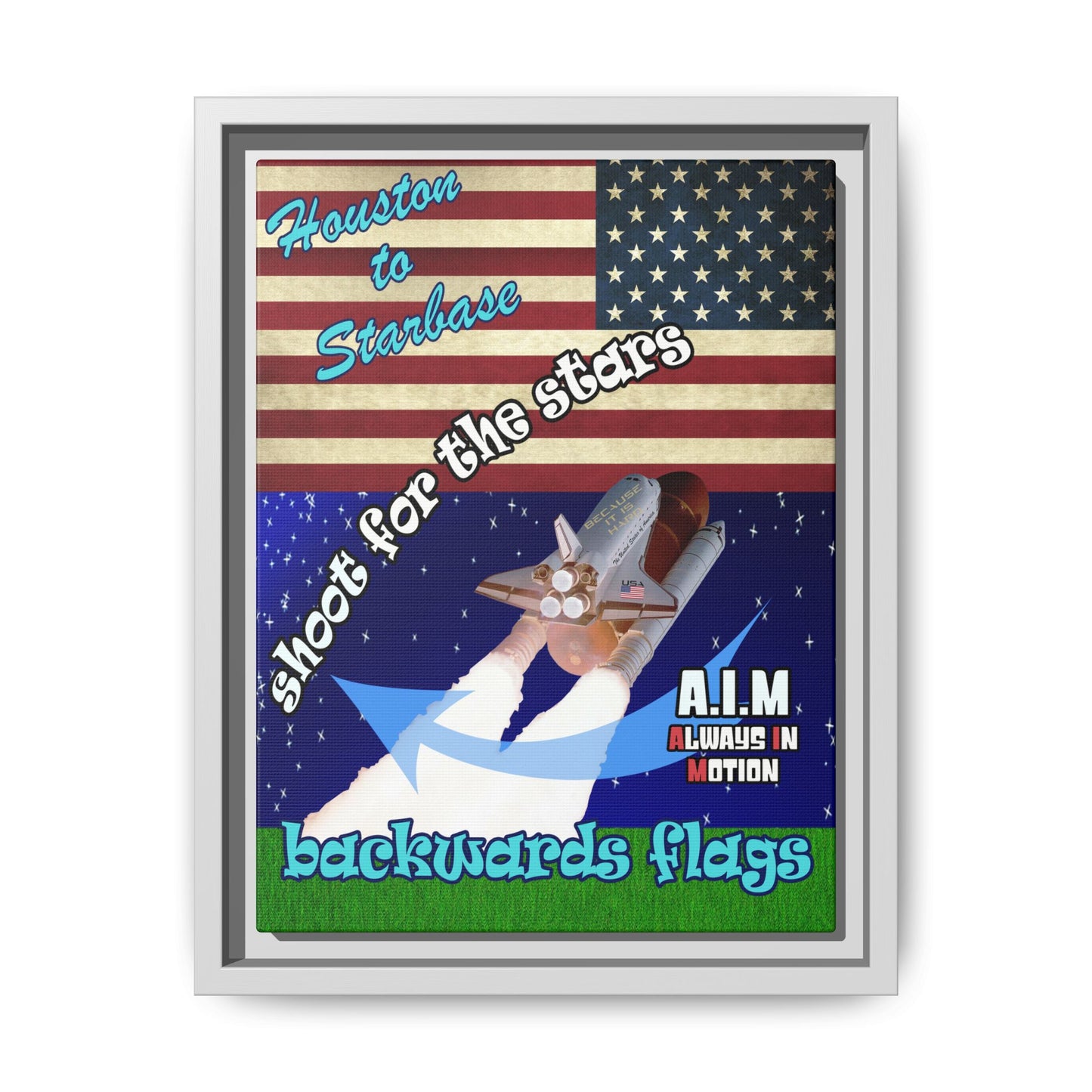 shoot for the stars - framed canvas art ('snoops' background)