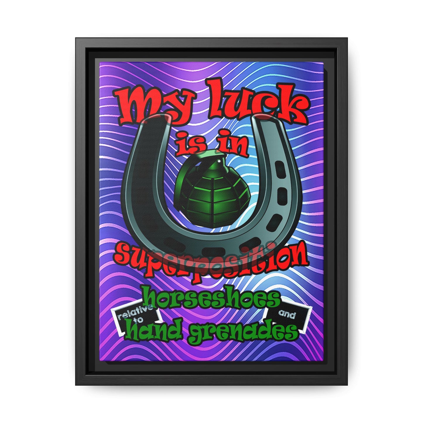 my luck - framed canvas art (purple wave)