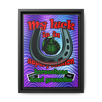 my luck - framed canvas art (purple wave)