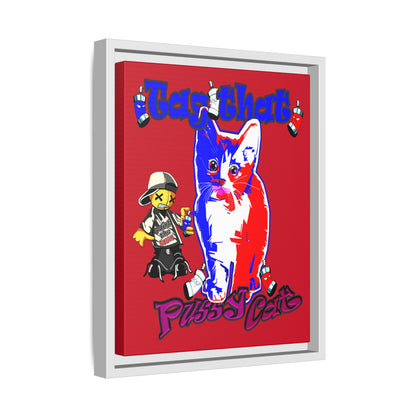 tag that - framed canvas art (dark red)