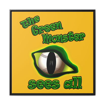 green monster - framed canvas art (yellow)