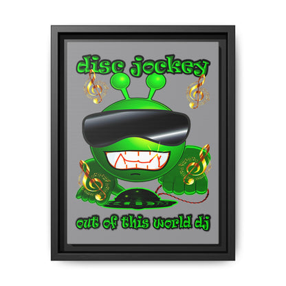 disc jockey - framed canvas art (grey)