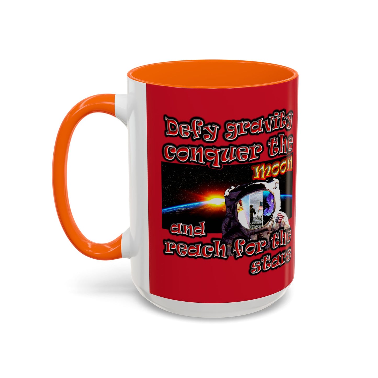defy conquer reach - Accent Mug (dark red)