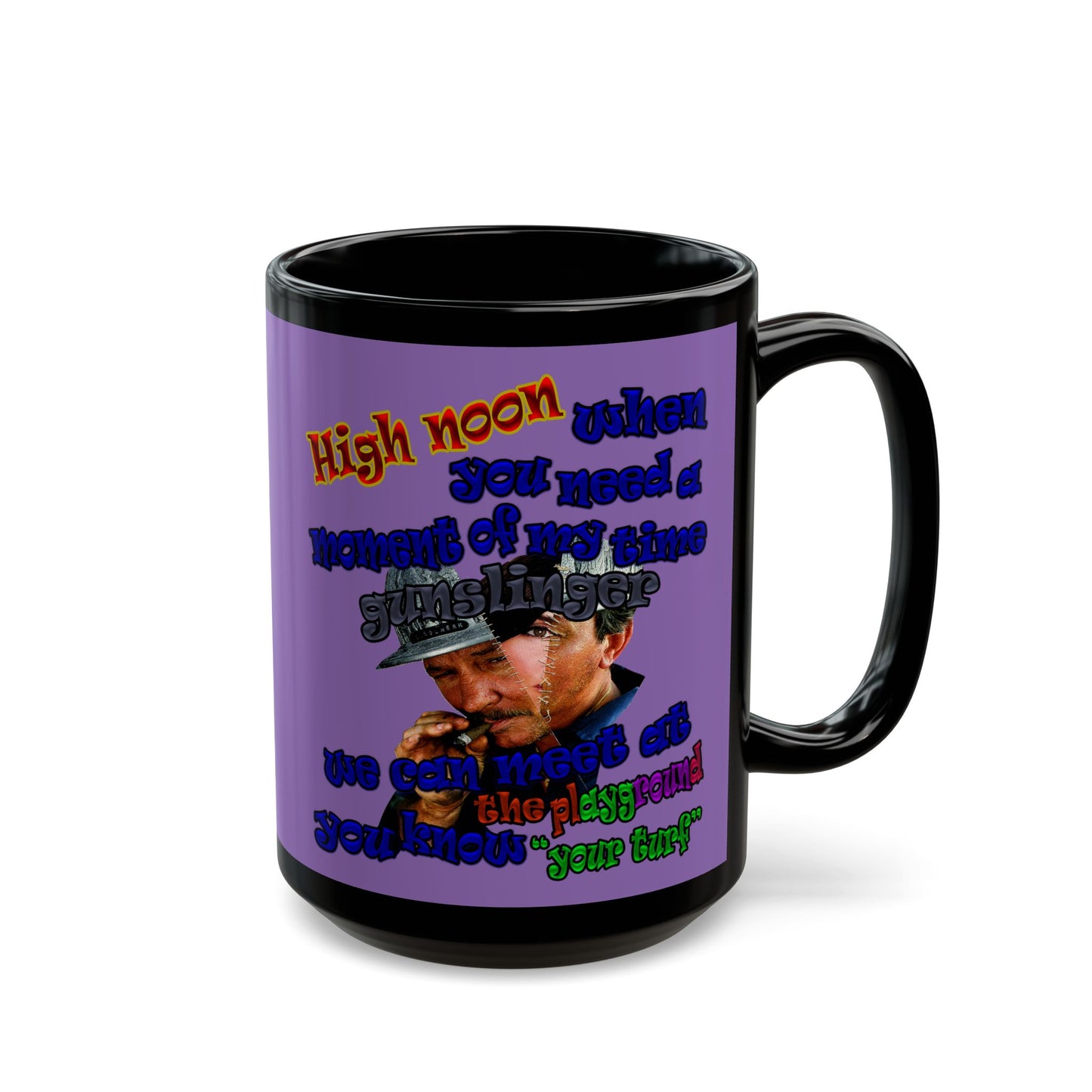 high noon - Black Mug (light purple)