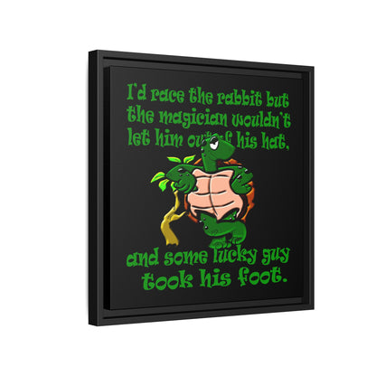 turtle race - framed canvas art (black)