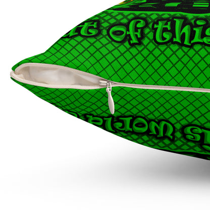 disc jockey - Spun Polyester Square Pillow - (logo green)
