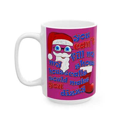 santa's shoes - White Mug (pink)
