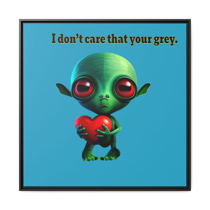 I don't care that your grey - framed canvas art (turquoise)