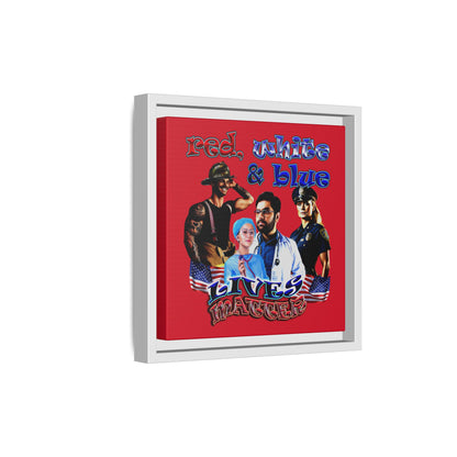 rw&b lives matter - framed canvas art (dark red)