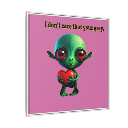 I don't care that your grey - framed canvas art (light pink)