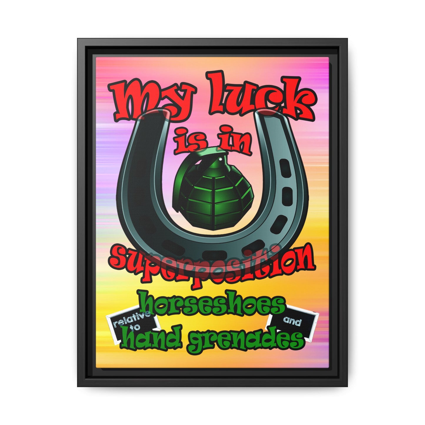 my luck - framed canvas art (color blur)