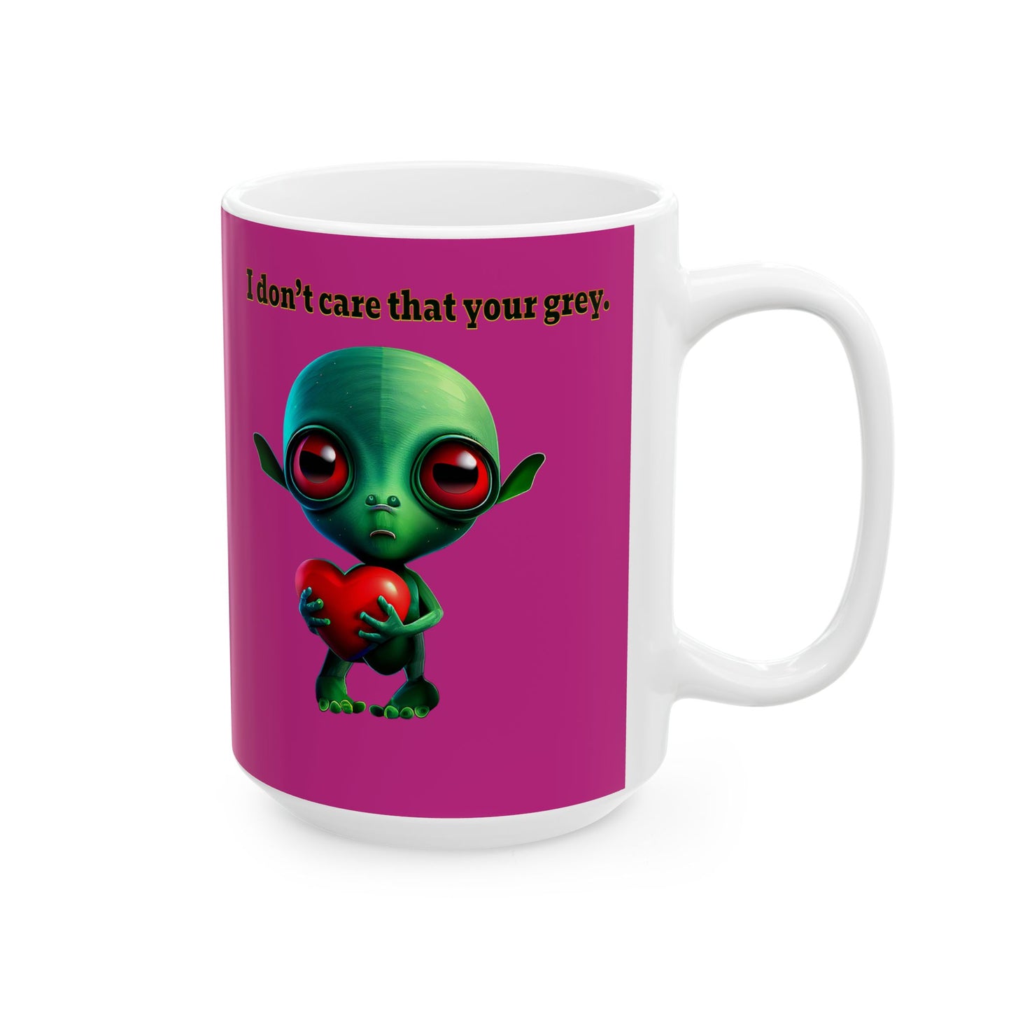 I don't care that your grey - White Mug (pink)