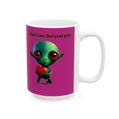 I don't care that your grey - White Mug (pink)