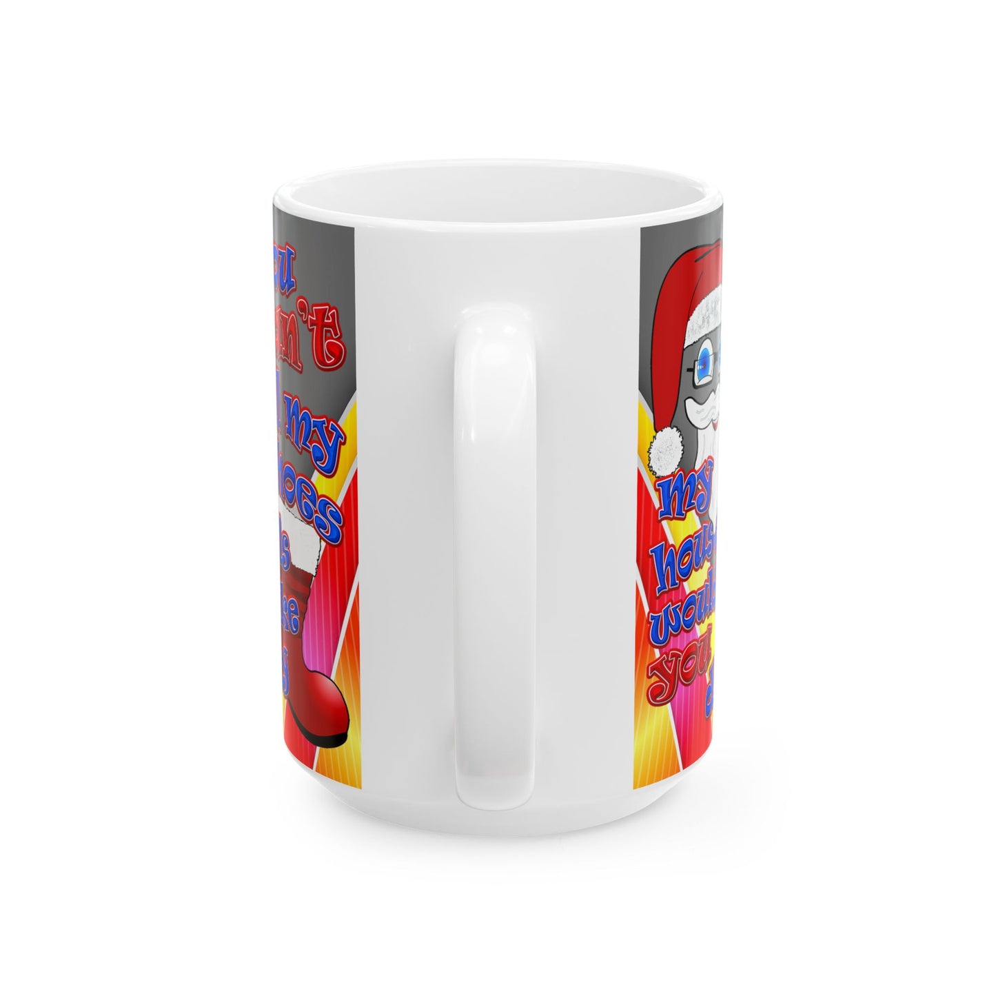 santa's shoes - White Mug (rainbow split)