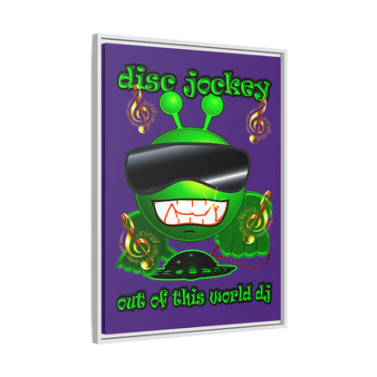disc jockey - framed canvas art (purple)